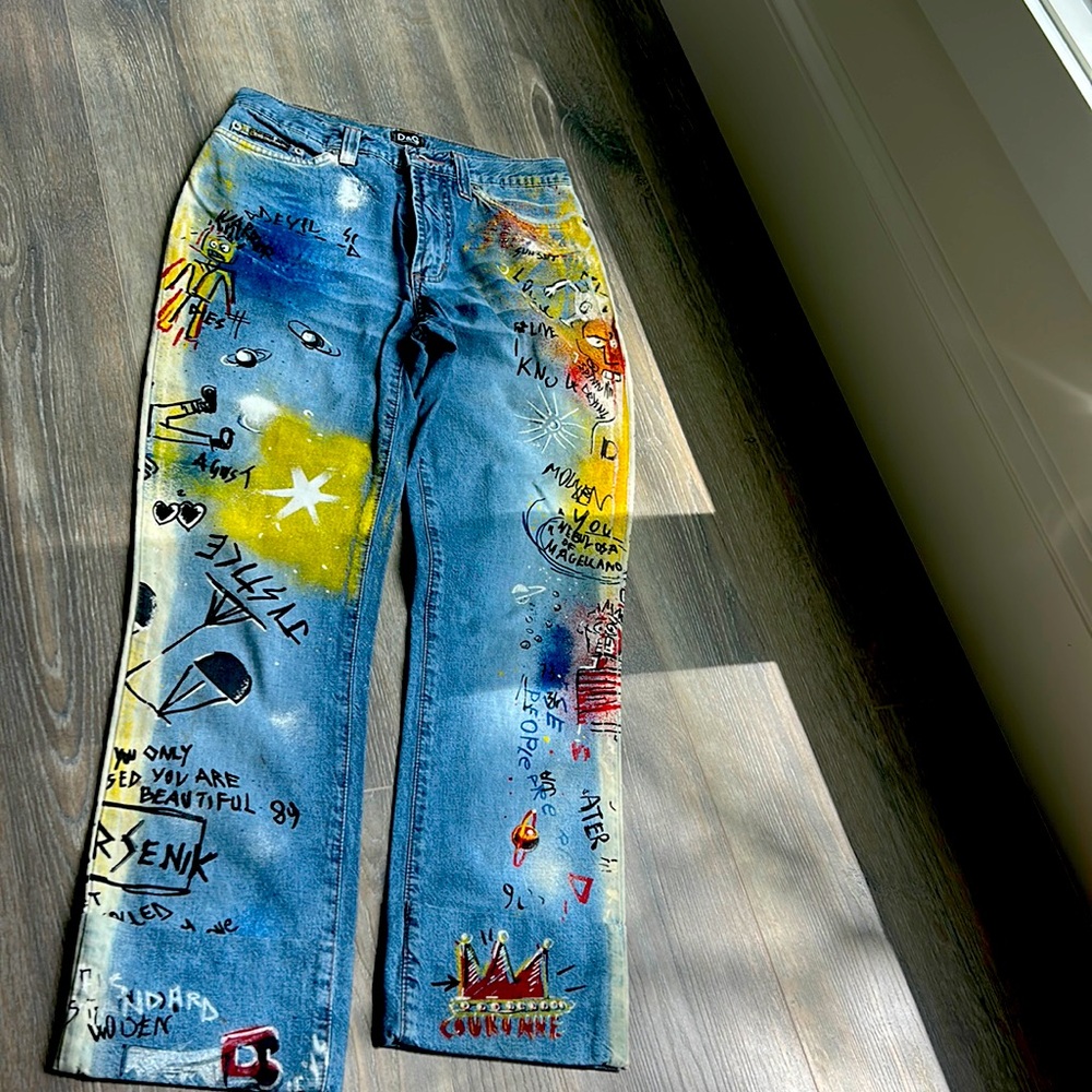Dolce and Gabbana printed jeans